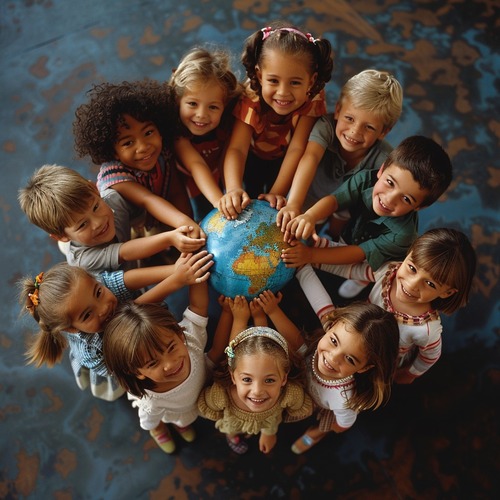 Elementary children globe